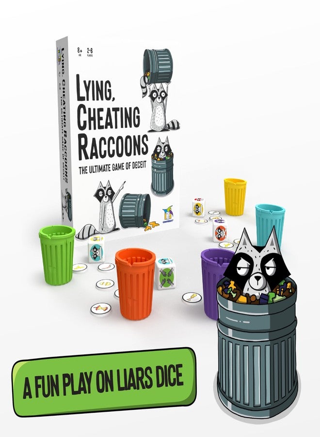 Gamewright Lying, Cheating Raccoons - The Ultimate Bluffing Dice Game for 2-6 Players, Ages 8+ - Family Fun! - Image 2
